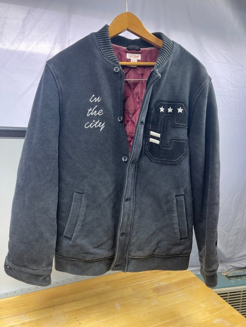 Cat & Jack Girls XL 16 Husky Varsity Bomber Jacket Quilted Snap Zip Coat
